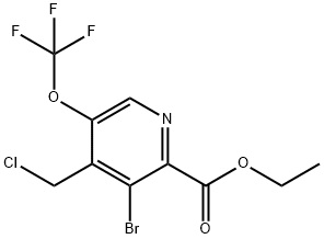 Ethyl 3-bromo-4-(chloromethyl)-5-(trifluoromethoxy)pyridine-2-carboxylate Structure