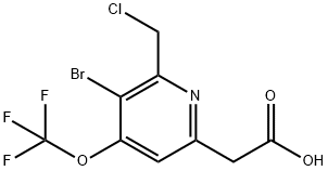 3-Bromo-2-(chloromethyl)-4-(trifluoromethoxy)pyridine-6-acetic acid Structure