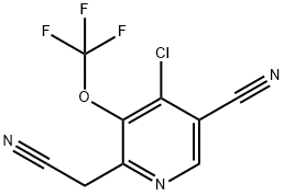 4-Chloro-5-cyano-3-(trifluoromethoxy)pyridine-2-acetonitrile Structure