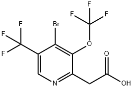 4-Bromo-3-(trifluoromethoxy)-5-(trifluoromethyl)pyridine-2-acetic acid Structure