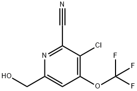 3-Chloro-2-cyano-4-(trifluoromethoxy)pyridine-6-methanol Structure