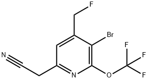 3-Bromo-4-(fluoromethyl)-2-(trifluoromethoxy)pyridine-6-acetonitrile Structure