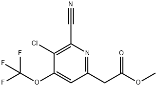 Methyl 3-chloro-2-cyano-4-(trifluoromethoxy)pyridine-6-acetate Structure