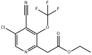 Ethyl 5-chloro-4-cyano-3-(trifluoromethoxy)pyridine-2-acetate Structure