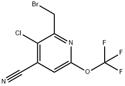 2-(Bromomethyl)-3-chloro-4-cyano-6-(trifluoromethoxy)pyridine Structure