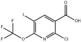 2-Chloro-5-iodo-6-(trifluoromethoxy)pyridine-3-carboxylic acid Structure