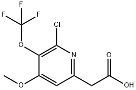 2-Chloro-4-methoxy-3-(trifluoromethoxy)pyridine-6-acetic acid Structure