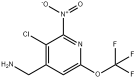 4-(Aminomethyl)-3-chloro-2-nitro-6-(trifluoromethoxy)pyridine Structure