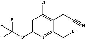 2-(Bromomethyl)-4-chloro-6-(trifluoromethoxy)pyridine-3-acetonitrile Structure