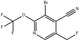 3-Bromo-4-cyano-5-(fluoromethyl)-2-(trifluoromethoxy)pyridine Structure