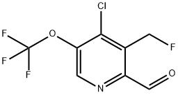 4-Chloro-3-(fluoromethyl)-5-(trifluoromethoxy)pyridine-2-carboxaldehyde Structure