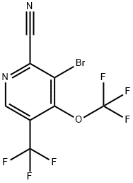 3-Bromo-2-cyano-4-(trifluoromethoxy)-5-(trifluoromethyl)pyridine Structure