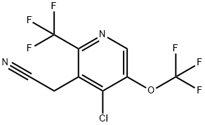 4-Chloro-5-(trifluoromethoxy)-2-(trifluoromethyl)pyridine-3-acetonitrile Structure