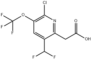 2-Chloro-5-(difluoromethyl)-3-(trifluoromethoxy)pyridine-6-acetic acid Structure