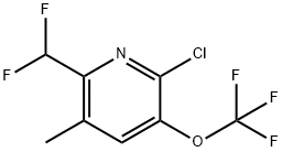 2-Chloro-6-(difluoromethyl)-5-methyl-3-(trifluoromethoxy)pyridine Structure