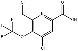 4-Chloro-2-(chloromethyl)-3-(trifluoromethoxy)pyridine-6-carboxylic acid Structure