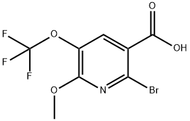 2-Bromo-6-methoxy-5-(trifluoromethoxy)pyridine-3-carboxylic acid Structure