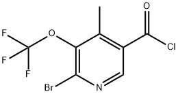 2-Bromo-4-methyl-3-(trifluoromethoxy)pyridine-5-carbonyl chloride Structure