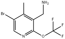 3-(Aminomethyl)-5-bromo-4-methyl-2-(trifluoromethoxy)pyridine Structure