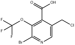 2-Bromo-5-(chloromethyl)-3-(trifluoromethoxy)pyridine-4-carboxylic acid Structure