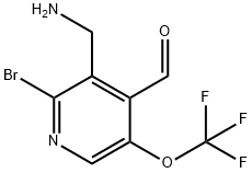 3-(Aminomethyl)-2-bromo-5-(trifluoromethoxy)pyridine-4-carboxaldehyde Structure