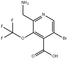 2-(Aminomethyl)-5-bromo-3-(trifluoromethoxy)pyridine-4-carboxylic acid Structure