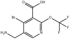 5-(Aminomethyl)-4-bromo-2-(trifluoromethoxy)pyridine-3-carboxylic acid Structure