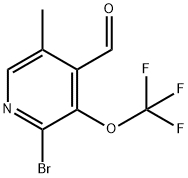 2-Bromo-5-methyl-3-(trifluoromethoxy)pyridine-4-carboxaldehyde Structure