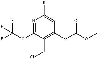 Methyl 6-bromo-3-(chloromethyl)-2-(trifluoromethoxy)pyridine-4-acetate Structure