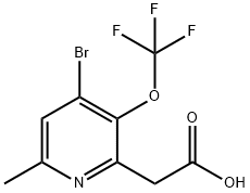 4-Bromo-6-methyl-3-(trifluoromethoxy)pyridine-2-acetic acid Structure