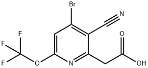 4-Bromo-3-cyano-6-(trifluoromethoxy)pyridine-2-acetic acid Structure