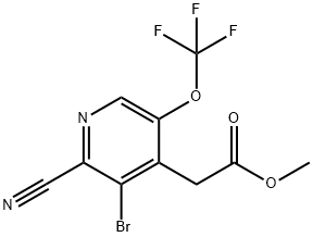 Methyl 3-bromo-2-cyano-5-(trifluoromethoxy)pyridine-4-acetate Structure