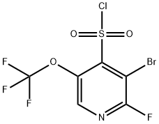 3-Bromo-2-fluoro-5-(trifluoromethoxy)pyridine-4-sulfonyl chloride Structure