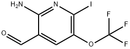 2-Amino-6-iodo-5-(trifluoromethoxy)pyridine-3-carboxaldehyde Structure