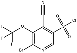 2-Bromo-4-cyano-3-(trifluoromethoxy)pyridine-5-sulfonyl chloride Structure