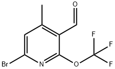 6-Bromo-4-methyl-2-(trifluoromethoxy)pyridine-3-carboxaldehyde Structure