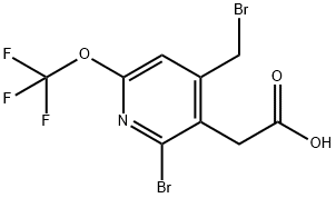 2-Bromo-4-(bromomethyl)-6-(trifluoromethoxy)pyridine-3-acetic acid Structure