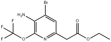 Ethyl 3-amino-4-bromo-2-(trifluoromethoxy)pyridine-6-acetate Structure