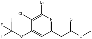 Methyl 2-bromo-3-chloro-4-(trifluoromethoxy)pyridine-6-acetate Structure