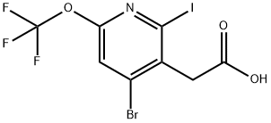 4-Bromo-2-iodo-6-(trifluoromethoxy)pyridine-3-acetic acid Structure