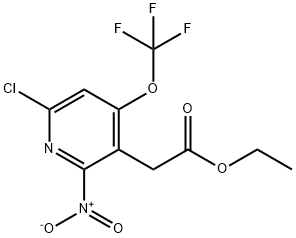 Ethyl 6-chloro-2-nitro-4-(trifluoromethoxy)pyridine-3-acetate Structure