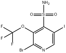 2-Bromo-5-iodo-3-(trifluoromethoxy)pyridine-4-sulfonamide Structure