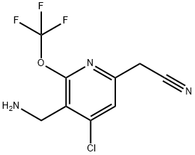 3-(Aminomethyl)-4-chloro-2-(trifluoromethoxy)pyridine-6-acetonitrile 구조식 이미지