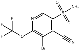 3-Bromo-4-cyano-2-(trifluoromethoxy)pyridine-5-sulfonamide Structure