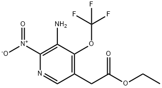 Ethyl 3-amino-2-nitro-4-(trifluoromethoxy)pyridine-5-acetate Structure