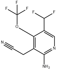 2-Amino-5-(difluoromethyl)-4-(trifluoromethoxy)pyridine-3-acetonitrile Structure