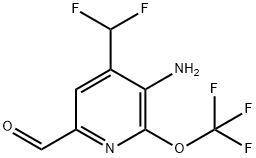 3-Amino-4-(difluoromethyl)-2-(trifluoromethoxy)pyridine-6-carboxaldehyde Structure