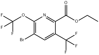 Ethyl 3-bromo-2-(trifluoromethoxy)-5-(trifluoromethyl)pyridine-6-carboxylate Structure