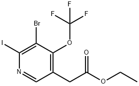 Ethyl 3-bromo-2-iodo-4-(trifluoromethoxy)pyridine-5-acetate Structure