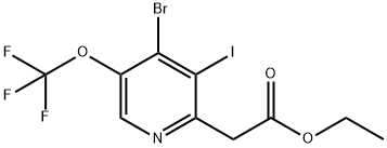 Ethyl 4-bromo-3-iodo-5-(trifluoromethoxy)pyridine-2-acetate Structure